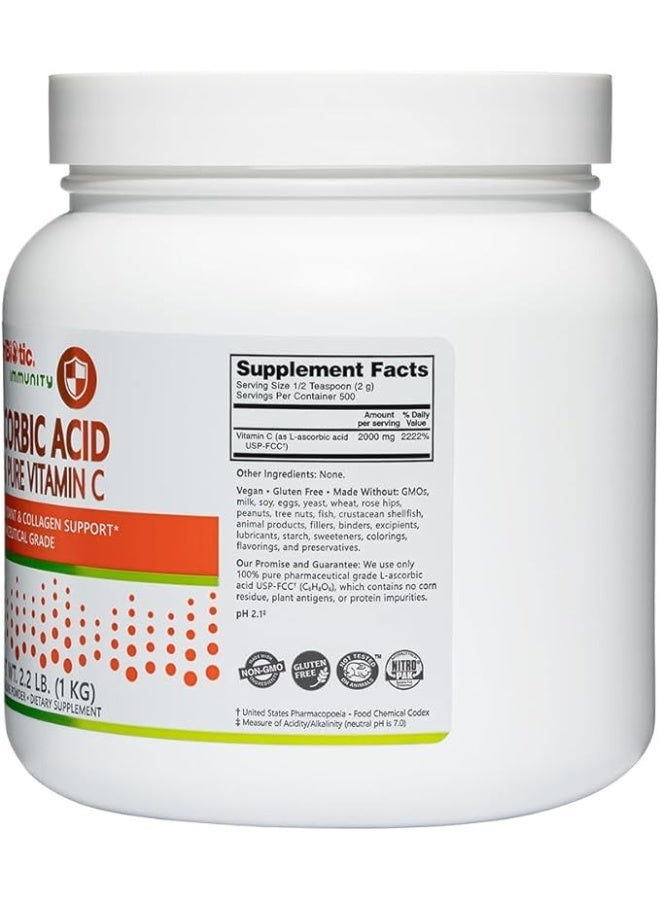 NutriBiotic, Immunity, Ascorbic Acid, 100% Pure Vitamin C, Crystalline Powder, 2.2 lb (1 kg) - Image 3